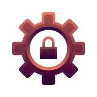 lock gear logo element design template icon vector