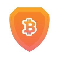bitcoin shield logo element design template icon vector