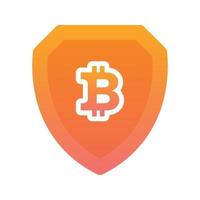 icono de plantilla de diseño de elemento de logotipo de escudo de bitcoin vector