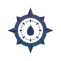 icono de plantilla de diseño de logotipo de gradiente de agua de brújula vector