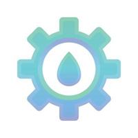 gear water gradient logo design template icon vector