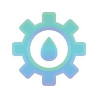 gear water gradient logo design template icon vector