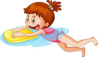 Cartoon girl practice swimming vector