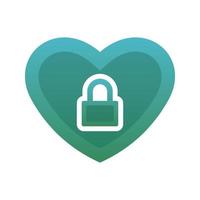 lock love logo element design template icon vector