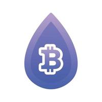 bitcoin water gradient logo design template icon vector