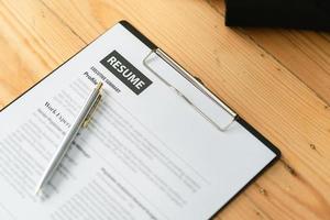 Successful Employment Concept With Resume Checklist photo