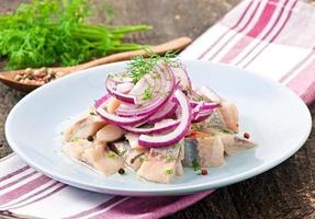 Herring salad with onion photo