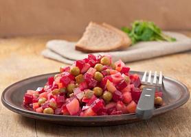 Traditional Russian salad of beetroot photo