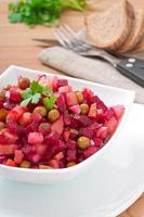 Traditional Russian salad of beetroot photo