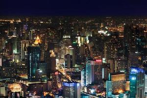 Downtown and business district in bangkok at night photo