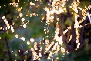 Abstract blurred Christmas light bokeh background. photo