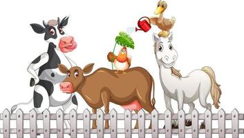 Farm animals on white background vector