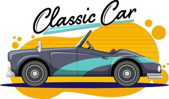 Classic car concept with old car side view vector