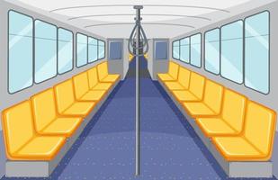 Skytrain interior with empty yellow seats vector