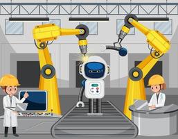 concepto de industria de automatización de robots vector