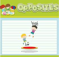 Opposite words with pictures for kids vector