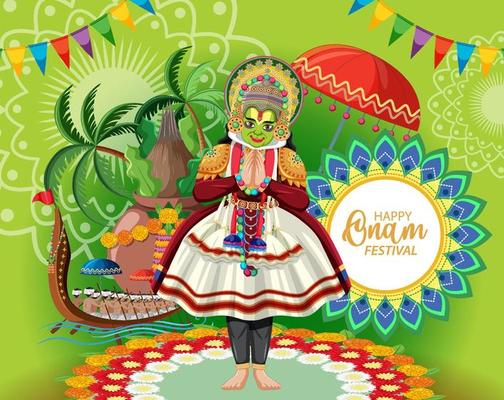 Onam Hindu harvest festival poster