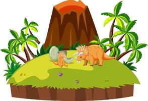 Scene with dinosaur cartoon vector
