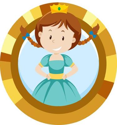 Cute princess cartoon character