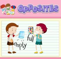 Opposite words with pictures for kids vector