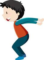 Active boy simple cartoon character vector