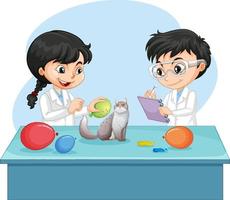 Electrostatic science experiment for kids vector