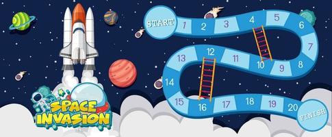 Game template with space theme background vector