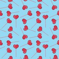 Seamless red heart pattern vector