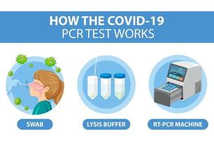 prueba covid 19 con máquina rt-pcr vector