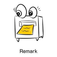 Check this creatively designed doodle icon of remark vector