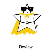 A captivating hand drawn icon of review vector