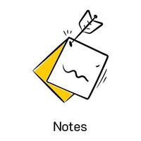 An editable hand drawn icon of notes vector