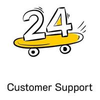 An icon of customer support designed in doodle style vector