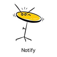 Get your hands on this notify hand drawn icon vector