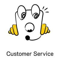 Hand drawn icon of customer service with scalability vector