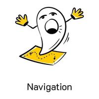 Check this cute hand drawn icon of navigation vector