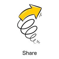 A customizable doodle icon of share vector