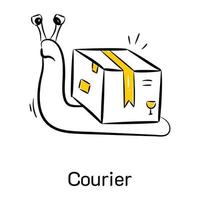 Ready to use hand drawn icon of courier vector