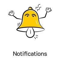 Check this cute doodle icon of notifications vector