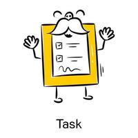 Customizable hand drawn icon of task available for premium use vector