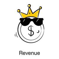 Get a glimpse of revenue hand drawn icon vector