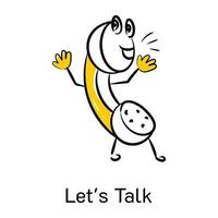 A handy doodle icon design of let  talk vector