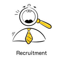 A scalable hand drawn icon of recruitment vector