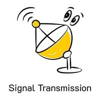 icono dibujado a mano de transmisión de señal ya está disponible para descarga premium vector