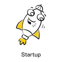 Get your hands on this cute hand drawn icon of startup vector