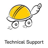 Technical support icon in hand drawn style vector