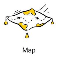 Get your hands on this skillfully crafted hand drawn icon of map vector