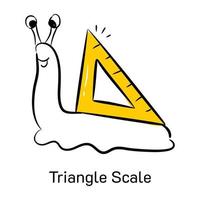 A skillfully crafted hand drawn icon of triangle scale vector