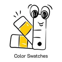 A customizable hand drawn icon of color swatches vector