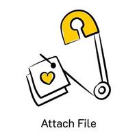 Attach file hand drawn icon is ready for premium use vector